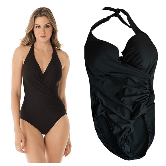 Magicsuit Other - Magicsuit Miraclesuit One Pc Swimsuit Sz 16DD 16 DD XL 1X Black Halter Ruched